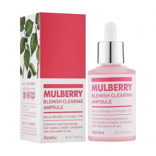 Ампульна есенція для обличчя A'pieu Mulberry Blemish Clearing Ampoule, 50 мл Ампульна есенція для обличчя A'pieu Mulberry Blemish Clearing Ampoule, 50 мл