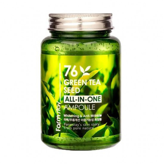 Ампульна сироватка для обличчя FarmStay All-In-One 76 Green Tea Seed Ampoule з насінням зеленого чаю, 250 мл Ампульна сироватка для обличчя FarmStay All-In-One 76 Green Tea Seed Ampoule з насінням зеленого чаю, 250 мл