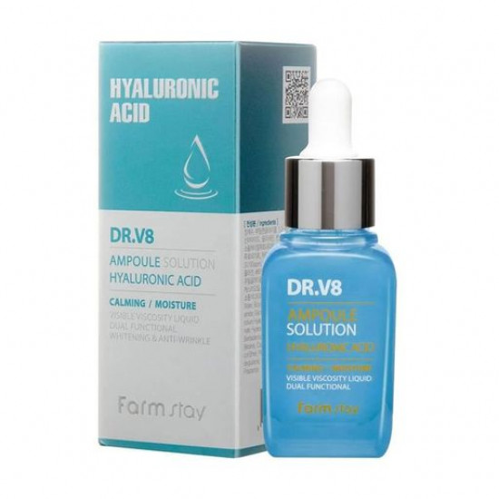 Ампульна сироватка для обличчя FarmStay Dr.V8 Ampoule Solution Hyaluronic Acid з гіалуроновою кислотою, 30 мл Ампульна сироватка для обличчя FarmStay Dr.V8 Ampoule Solution Hyaluronic Acid з гіалуроновою кислотою, 30 мл