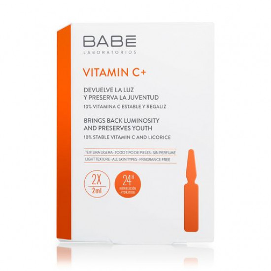 Concentrated ampoules of BABE Laboratorios Vitamin C + with antioxidant effect, 2*2 ml Concentrated ampoules of BABE Laboratorios Vitamin C + with antioxidant effect, 2*2 ml