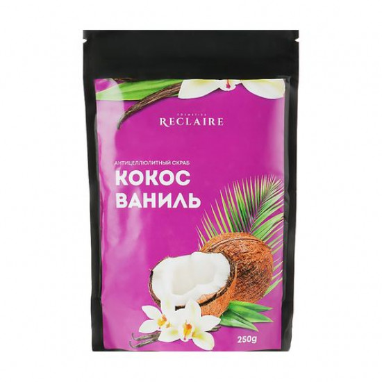 Антицеллюлитный скраб для тела Reclaire Кокос-ваниль, 250 г
Антицеллюлитный скраб для тела Reclaire Кокос-ваниль, 250 г