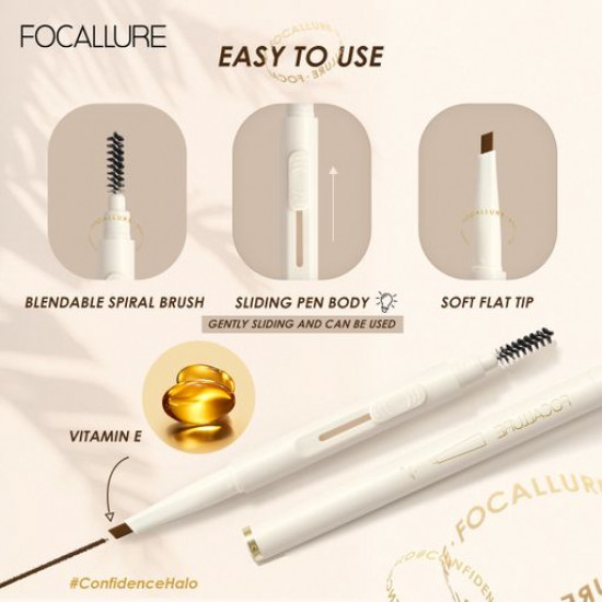 Автоматичний олівець для брів Focallure Silky Shaping Brows Pencil 01 Black, 0.16 г Автоматичний олівець для брів Focallure Silky Shaping Brows Pencil 01 Black, 0.16 г