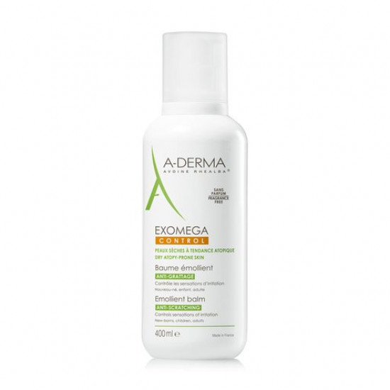 Balzam-emolent for the person and a body of A-Derma Exomega Control care for atopic skin of children and adults, 400 ml Balzam-emolent for the person and a body of A-Derma Exomega Control care for atopic skin of children and adults, 400 ml
