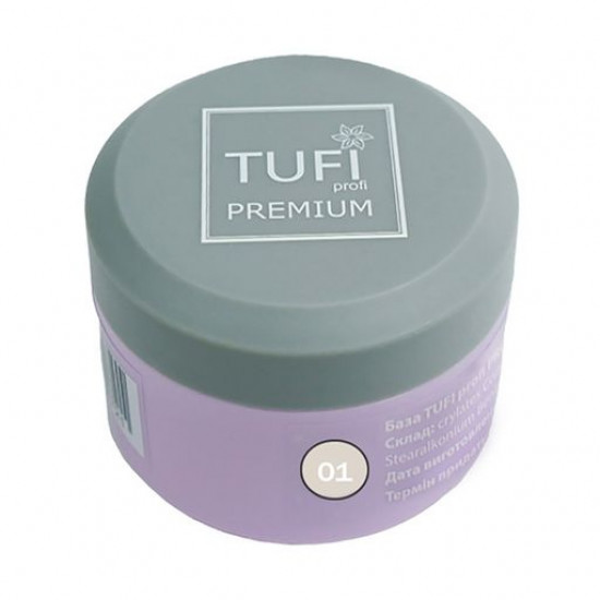 База для гель-лаку Tufi Profi Premium Rubber French Base 01 Палене молоко, 30 мл База для гель-лаку Tufi Profi Premium Rubber French Base 01 Палене молоко, 30 мл