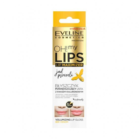 Блеск для губ с эффектом увеличения Eveline Cosmetics OH! My Lips Lip Maximizer Bee Wenom Пчелиный яд, 4.5 мл
Блеск для губ с эффектом увеличения Eveline Cosmetics OH! My Lips Lip Maximizer Bee Wenom Пчелиный яд, 4.5 мл
