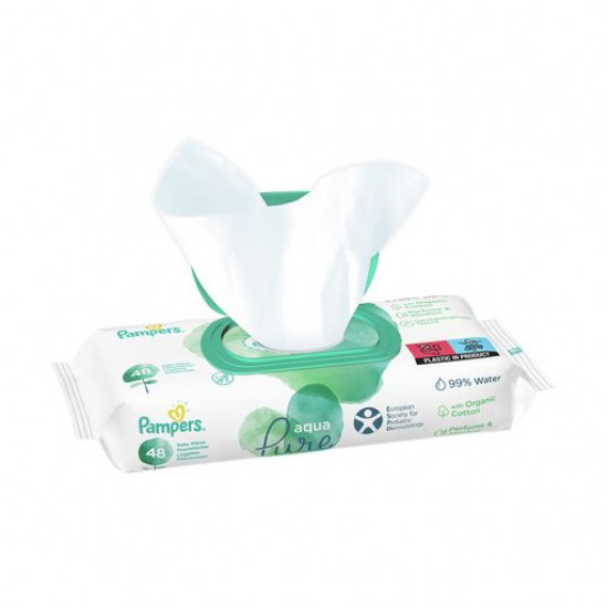 Дитячі вологі серветки Pampers Aqua Pure, 18*48 шт Дитячі вологі серветки Pampers Aqua Pure, 18*48 шт