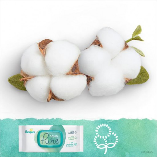 Дитячі вологі серветки Pampers Aqua Pure, 48 шт Дитячі вологі серветки Pampers Aqua Pure, 48 шт