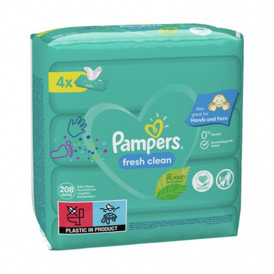 Children's wet towel wipes of Pampers Fresh Clean, 208 pieces Children's wet towel wipes of Pampers Fresh Clean, 208 pieces