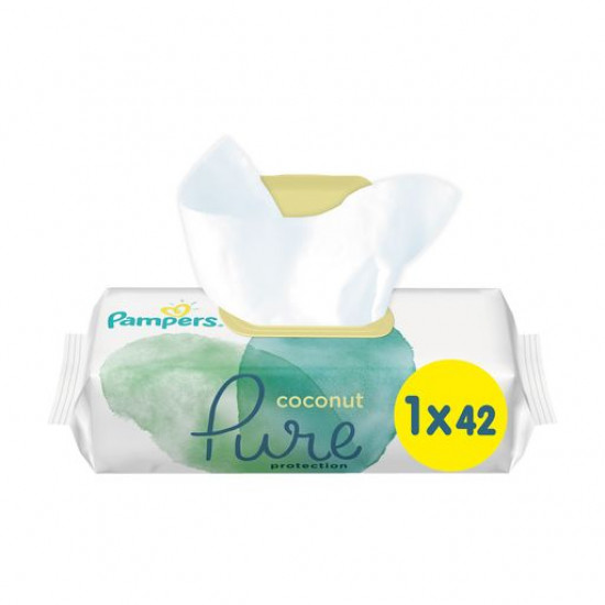 Детские влажные салфетки Pampers Pure Protection Coconut, 42 шт
Детские влажные салфетки Pampers Pure Protection Coconut, 42 шт