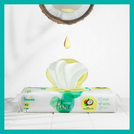 Детские влажные салфетки Pampers Pure Protection Coconut, 42 шт
Детские влажные салфетки Pampers Pure Protection Coconut, 42 шт