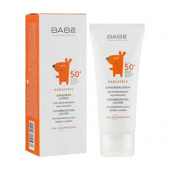 Children's sun-protection lotion for a face and body of BABE Laboratorios SPF 50+, waterproof, 100 ml Children's sun-protection lotion for a face and body of BABE Laboratorios SPF 50+, waterproof, 100 ml