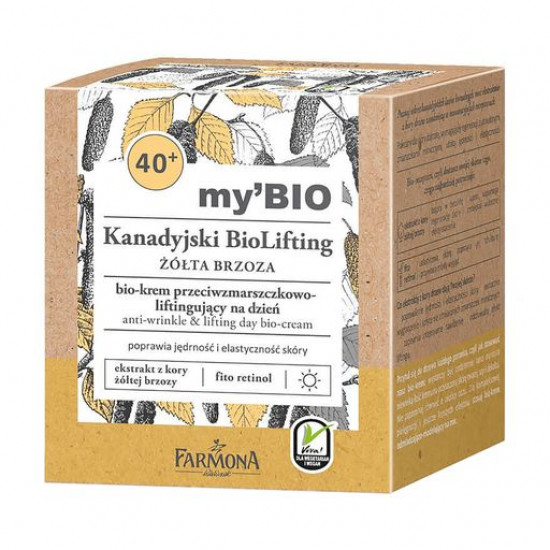Дневной био-крем для лица Farmona Canadian BioLifting Yellow Birch Желтая береза, против морщин, с эффектом лифтинга, 40+, 50 мл
Дневной био-крем для лица Farmona Canadian BioLifting Yellow Birch Желтая береза, против морщин, с эффектом лифтинга, 40+, 50 мл