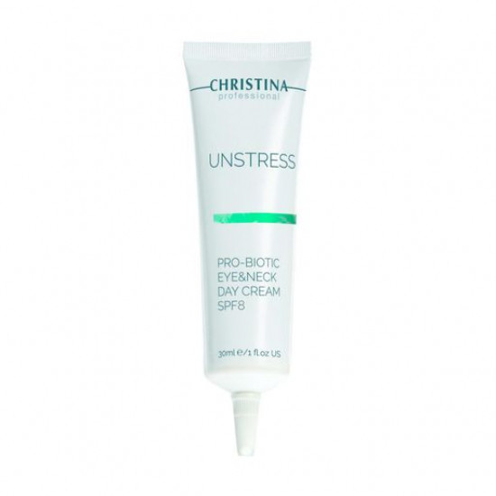 Денний крем для шкіри навколо очей та шиї Christina Unstress Probiotic Eye & Neck Day Cream SPF 8, 30 мл Денний крем для шкіри навколо очей та шиї Christina Unstress Probiotic Eye & Neck Day Cream SPF 8, 30 мл