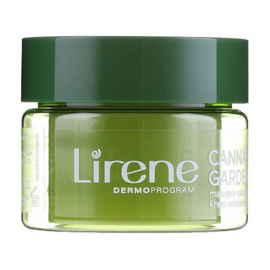 Денний крем для обличчя Lirene Cannabis Garden Mint & CBD себорегулюючий матуючий антибактеріальний, для жирної та комбінованої шкіри, 50 мл Денний крем для обличчя Lirene Cannabis Garden Mint & CBD себорегулюючий матуючий антибактеріальний, для жирної та комбінованої шкіри, 50 мл