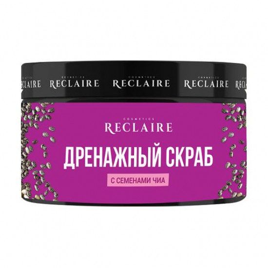 Drainage anti-cellulite body scrub of Reclaire with seeds of a chia, 200 ml Drainage anti-cellulite body scrub of Reclaire with seeds of a chia, 200 ml