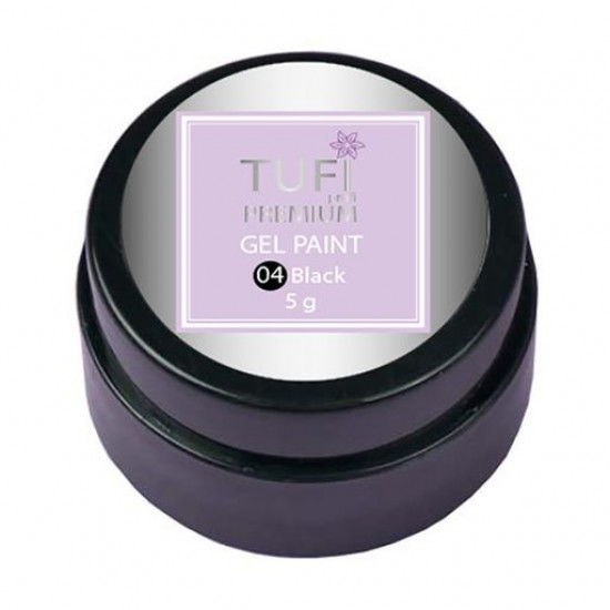 Гель-фарба для нігтів Tufi Profi Premium Gel Paint 04 Black, 5 г Гель-фарба для нігтів Tufi Profi Premium Gel Paint 04 Black, 5 г