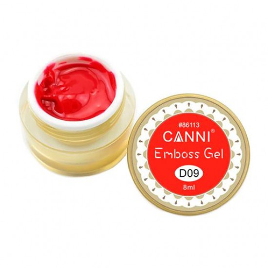 Гель-паста для нігтів Canni 3D Emboss Gel D09 червоний, 8 мл Гель-паста для нігтів Canni 3D Emboss Gel D09 червоний, 8 мл