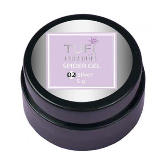 Гель-павутинка для нігтів Tufi Profi Premium Spider Gel 02 Silver, 5 г Гель-павутинка для нігтів Tufi Profi Premium Spider Gel 02 Silver, 5 г