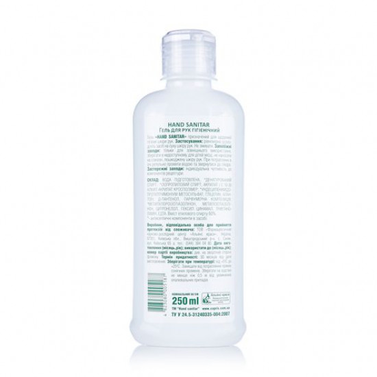 Hand gel hygienic Hand Sanitar with antiseptics, 250 ml Hand gel hygienic Hand Sanitar with antiseptics, 250 ml