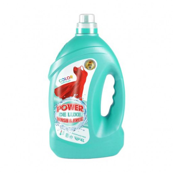 Гель для прання Power De Luxe Color для кольорових речей, 100 прань, 4 кг Гель для прання Power De Luxe Color для кольорових речей, 100 прань, 4 кг