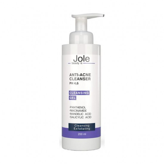 Гель для вмивання Jole Anti-Acne Cleanser з саліциловою та мигдальною кислотами, 200 мл Гель для вмивання Jole Anti-Acne Cleanser з саліциловою та мигдальною кислотами, 200 мл