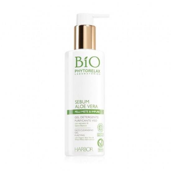 Гель для вмивання Phytorelax Laboratories Bio Sebum Aloe Vera Face Cleansing Gel, 200 мл Гель для вмивання Phytorelax Laboratories Bio Sebum Aloe Vera Face Cleansing Gel, 200 мл