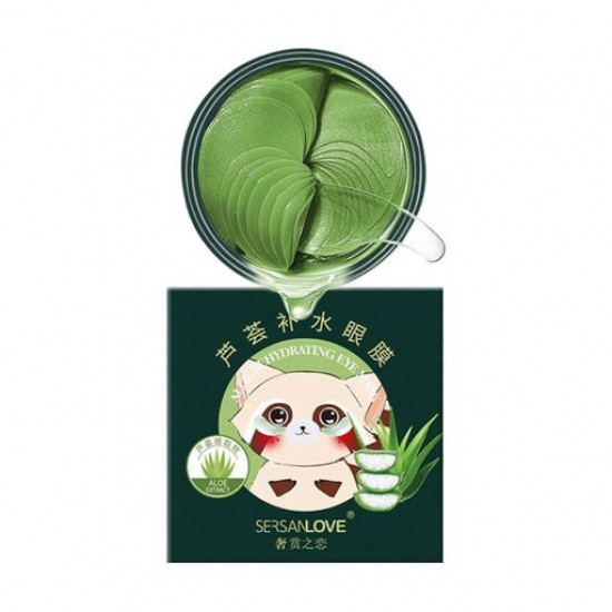 Гідрогелеві патчі для шкіри навколо очей Sersanlove Aloe Rehydrating Eye Mask з алое віра, 60 шт Гідрогелеві патчі для шкіри навколо очей Sersanlove Aloe Rehydrating Eye Mask з алое віра, 60 шт