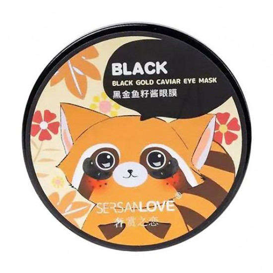 Гідрогелеві патчі для шкіри навколо очей Sersanlove Black Gold Caviar Eye Mask із золотом та екстрактом чорної ікри, 60 шт Гідрогелеві патчі для шкіри навколо очей Sersanlove Black Gold Caviar Eye Mask із золотом та екстрактом чорної ікри, 60 шт