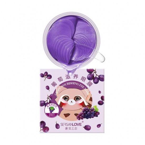 Гідрогелеві патчі для шкіри навколо очей Sersanlove Grape Nourishing Eye Mask з екстрактом винограду, 60 шт Гідрогелеві патчі для шкіри навколо очей Sersanlove Grape Nourishing Eye Mask з екстрактом винограду, 60 шт