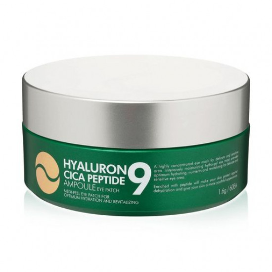 Гідрогелеві патчі під очі Medi Peel Hyaluron Cica Peptide 9 Ampoule Eye Patch заспокійливі, з пептидами, 60 шт Гідрогелеві патчі під очі Medi Peel Hyaluron Cica Peptide 9 Ampoule Eye Patch заспокійливі, з пептидами, 60 шт