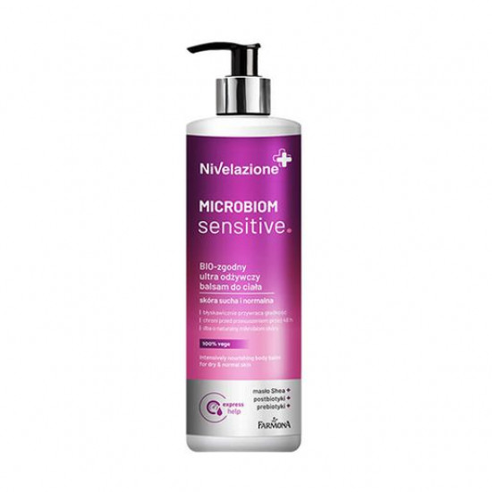 Інтенсивно поживний бальзам для тіла Farmona Nivelazione Microbiom Sensitive Body Balm для сухої та нормальної шкіри, 400 мл Інтенсивно поживний бальзам для тіла Farmona Nivelazione Microbiom Sensitive Body Balm для сухої та нормальної шкіри, 400 мл