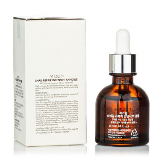 Intensively restoring serum for the person Mizon Snail Repair Intensive Ampoule Snail, 30 ml Intensively restoring serum for the person Mizon Snail Repair Intensive Ampoule Snail, 30 ml