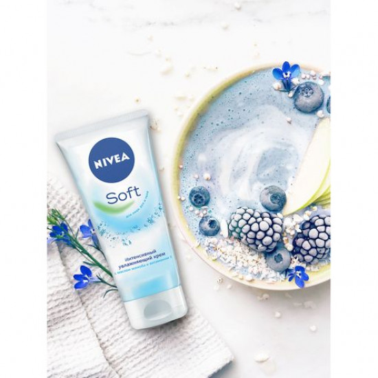 Інтенсивний зволожуючий крем Nivea Soft для обличчя, рук і тіла, з маслом жожоба та вітаміном Е, 75 мл Інтенсивний зволожуючий крем Nivea Soft для обличчя, рук і тіла, з маслом жожоба та вітаміном Е, 75 мл