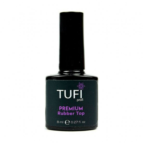 Каучукове верхнє покриття для гель-лаку Tufi Profi Premium Rubber Top з липким шаром, 8 мл Каучукове верхнє покриття для гель-лаку Tufi Profi Premium Rubber Top з липким шаром, 8 мл