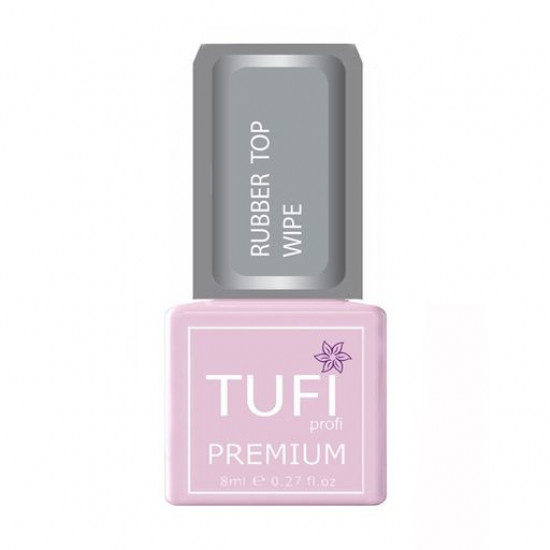 Каучуковий топ для гель-лаку Tufi Profi Premium Rubber Top Wipe з липким шаром, 8 мл Каучуковий топ для гель-лаку Tufi Profi Premium Rubber Top Wipe з липким шаром, 8 мл