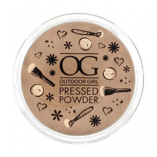 Compact powder for the person Outdoor Girl Pressed Powder Medium Beige, 9 g Compact powder for the person Outdoor Girl Pressed Powder Medium Beige, 9 g