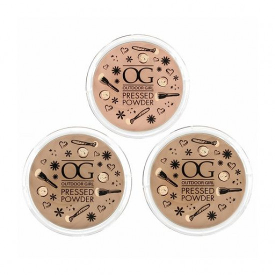 Compact powder for the person Outdoor Girl Pressed Powder Medium Beige, 9 g Compact powder for the person Outdoor Girl Pressed Powder Medium Beige, 9 g