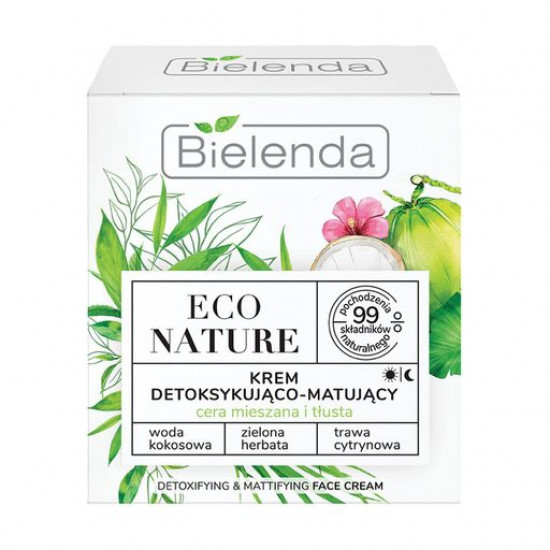 Cream for the person Bielenda Eco Nature Face Cream for a detoxication and matting of skin, 50 ml Cream for the person Bielenda Eco Nature Face Cream for a detoxication and matting of skin, 50 ml