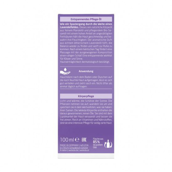 The lavender weakening oil for a body of Weleda Lavender Relaxing Body Oil, 100 ml The lavender weakening oil for a body of Weleda Lavender Relaxing Body Oil, 100 ml