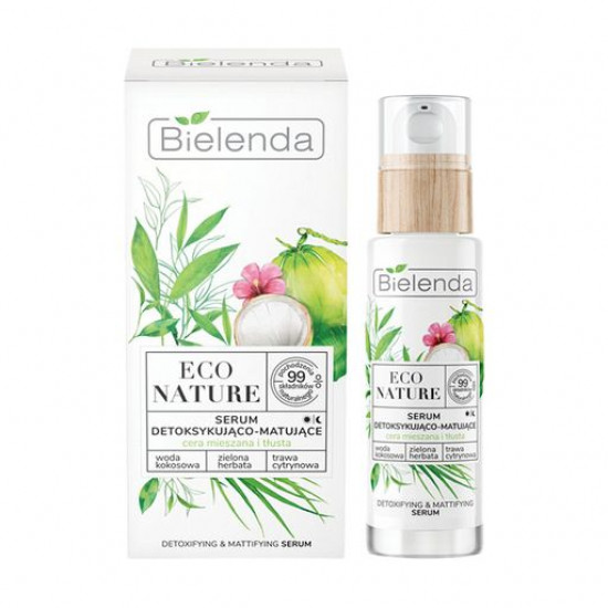 Матуюча сироватка для обличчя Bielenda Eco Nature Face Serum з ефектом детоксикації, 30 мл Матуюча сироватка для обличчя Bielenda Eco Nature Face Serum з ефектом детоксикації, 30 мл