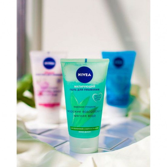 The matting gel for Nivea washing Seaweed and soft water, for oily skin, 150 ml The matting gel for Nivea washing Seaweed and soft water, for oily skin, 150 ml