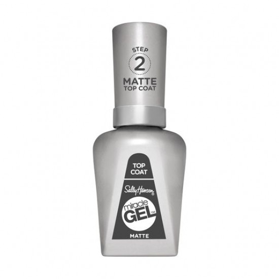 Opaque top covering for the Sally Hansen Miracle Matte Gel Top Coat gel polish, 14.7 ml Opaque top covering for the Sally Hansen Miracle Matte Gel Top Coat gel polish, 14.7 ml