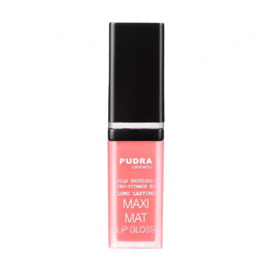 Матовий блиск для губ Pudra Cosmetics Maxi Matt Long Lasting Lip Gloss з протеїнами шовку та провітаміном B5, 01, 7 мл Матовий блиск для губ Pudra Cosmetics Maxi Matt Long Lasting Lip Gloss з протеїнами шовку та провітаміном B5, 01, 7 мл