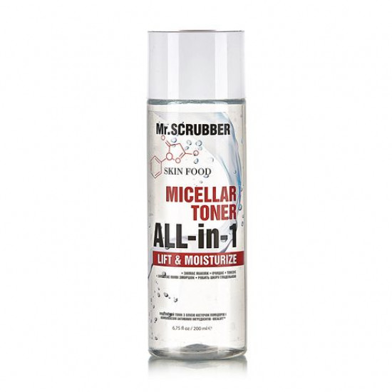 Мицеллярний тоник Mr.Scrubber Skin Food Lift & Moisturize, 200 мл
Мицеллярний тоник Mr.Scrubber Skin Food Lift & Moisturize, 200 мл