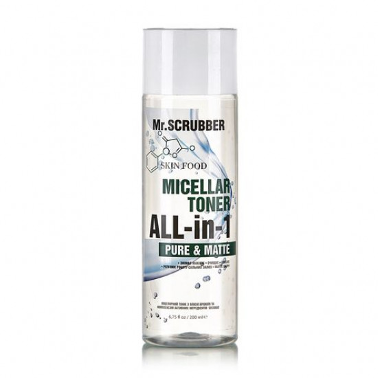Міцелярний тонік Mr.Scrubber Skin Food Pure & Matte, 200 мл Міцелярний тонік Mr.Scrubber Skin Food Pure & Matte, 200 мл