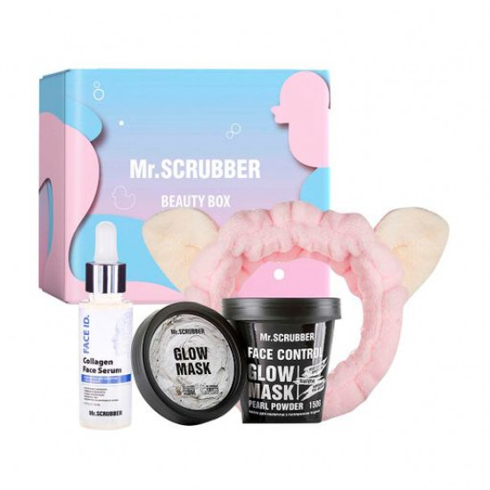 Набір Mr.Scrubber Glow & Moisture (маска для обличчя, 150 г + сироватка для обличчя, 35 мл + пов'язка для волосся) Набір Mr.Scrubber Glow & Moisture (маска для обличчя, 150 г + сироватка для обличчя, 35 мл + пов'язка для волосся)