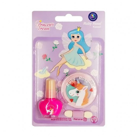 Set of children's Ruby Rose Princess's Dream HB-K2107 5 cosmetics (nail varnish, 5.5 g + eye shadow, 5.5 g) Set of children's Ruby Rose Princess's Dream HB-K2107 5 cosmetics (nail varnish, 5.5 g + eye shadow, 5.5 g)