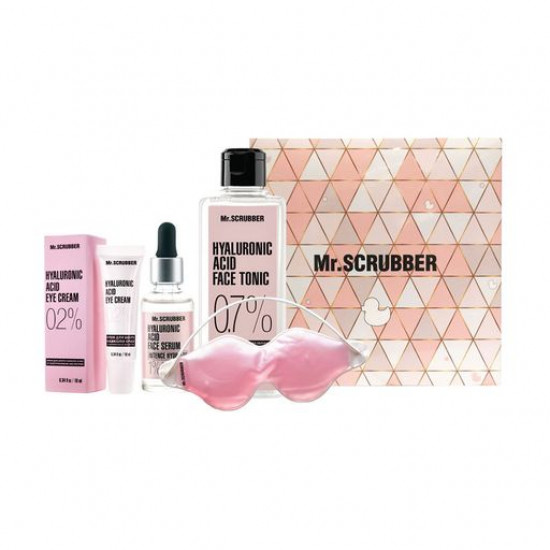 Set for the person Mr.Scrubber Hyaluronic Fresh (serum, 30 ml + tonic, 400 ml + skin cream around eyes, 10 ml + a mask for eyes, 1 piece) Set for the person Mr.Scrubber Hyaluronic Fresh (serum, 30 ml + tonic, 400 ml + skin cream around eyes, 10 ml + a mask for eyes, 1 piece)