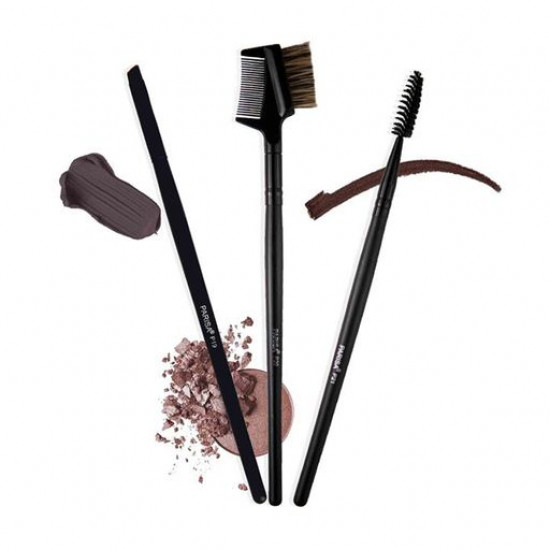 A set of brushes for a make-up of eyebrows of Parisa Cosmetics P-101, 3 pieces A set of brushes for a make-up of eyebrows of Parisa Cosmetics P-101, 3 pieces