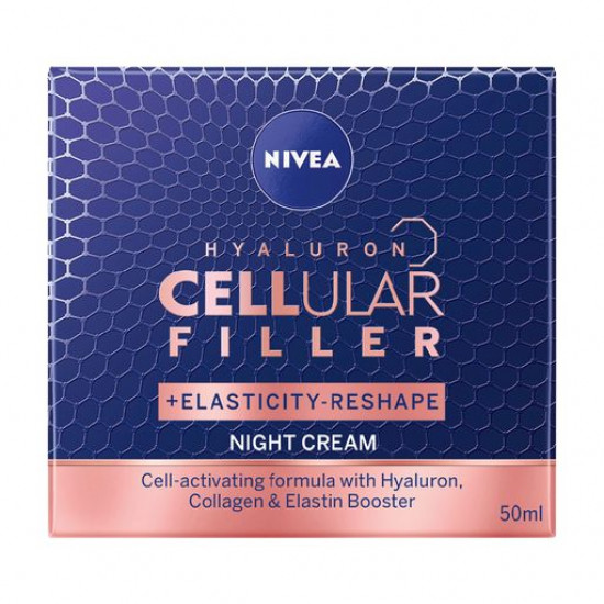 Night cream for the person Nivea Hyaluron Cellular Filler for increase in elasticity of skin, 50 ml Night cream for the person Nivea Hyaluron Cellular Filler for increase in elasticity of skin, 50 ml